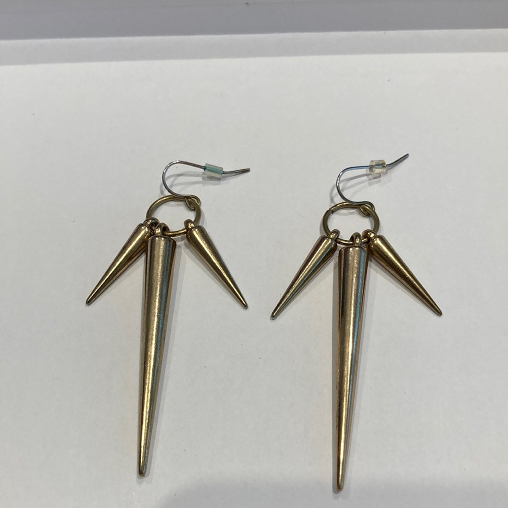 Goldtone Spike Pierced Earrings